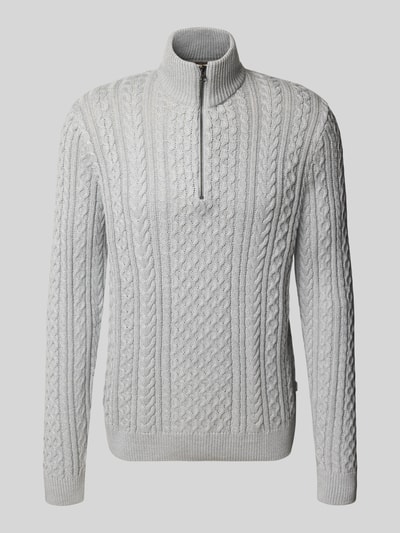 Jack & Jones Premium Gebreide pullover met ribboorden, model 'BLUSEAN' Lichtgrijs gemêleerd - 2