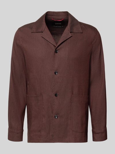 Produktfoto, Regular Fit Hemdjacke aus Leinen-Mix Modell 'Malte' von CINQUE, braun, Reverskragen, Knopfleiste, Rückenlänge 74 cm bei Größe M