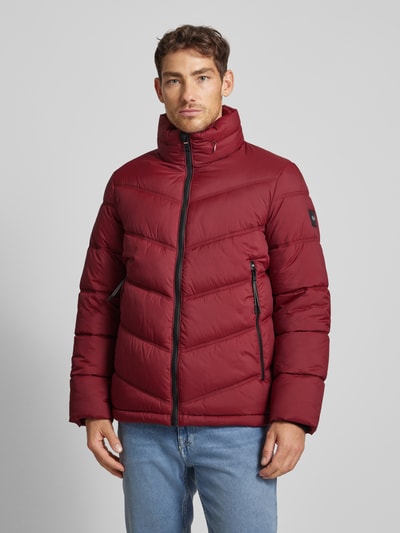 Tom Tailor Regular Fit Steppjacke mit verstaubarer Kapuze Bordeaux 4