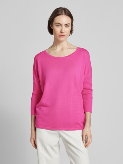 FREE/QUENT Strickpullover in unifarbenem Design Modell 'JONE' Pink 4