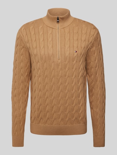 Tommy Hilfiger Strickpullover mit Label-Stitching Camel 1