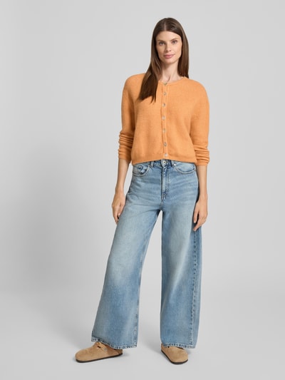 American Vintage Strickjacke aus Alpaka-Mix mit Rundhalsausschnitt Modell 'VITOW' Sand Melange 1