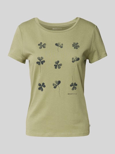 Tom Tailor Denim T-shirt met motief- en labelprint Rietgroen - 2