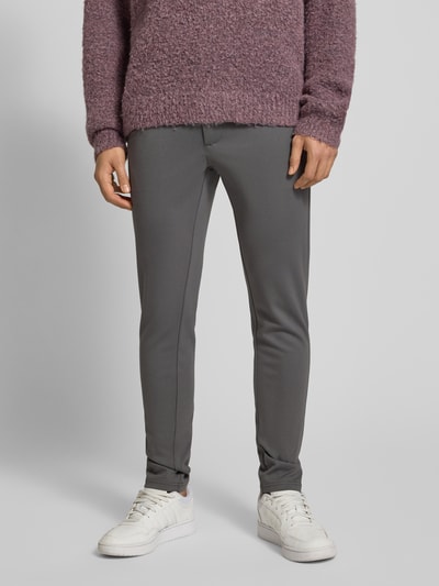 Only & Sons Slim fit chino van viscosemix, model 'MARK' Middengrijs - 4