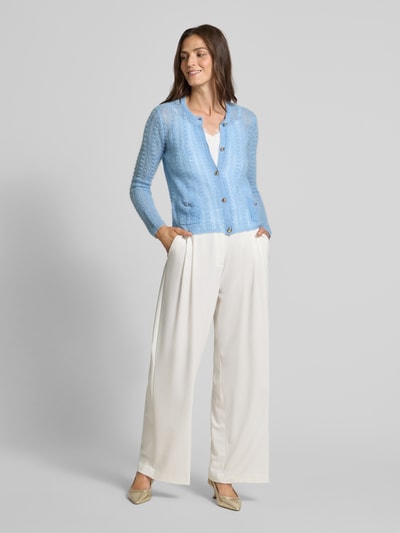 Max Mara Studio Regular Fit Strickjacke aus Mohair-Woll-Mix Modell 'GOLIA' Hellblau 1