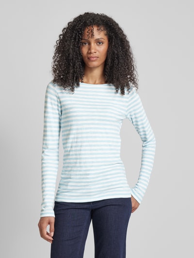 Marc O'Polo Longsleeve mit U-Boot-Ausschnitt Hellblau Melange 4