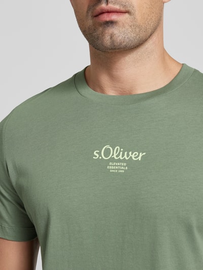 s.Oliver RED LABEL T-shirt met labelprint Olijfgroen - 3