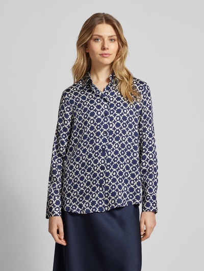 Seidensticker Overhemdblouse van viscose met motiefprint Marineblauw - 4