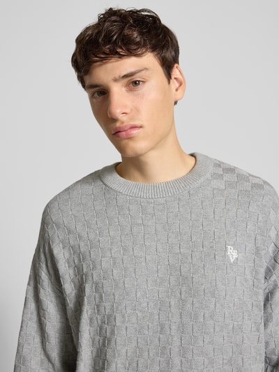 REVIEW Regular fit pullover in gebreide look Lichtgrijs gemêleerd - 3