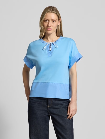 Marc Cain T-Shirt mit Tunikakragen und Kordelzug Sky 4