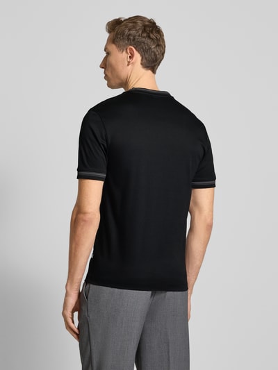 BOSS Slim fit T-shirt van puur katoen, model 'TESSLER 202' Zwart - 5