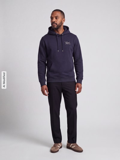 GANT Regular Fit Hoodie aus Baumwolle mit Logo-Print Dunkelblau 1