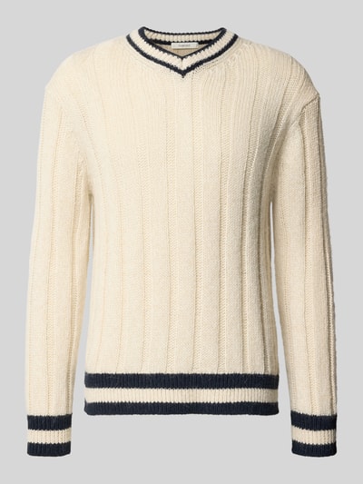 SELECTED HOMME Relaxed fit gebreide pullover met wol, model 'ROY' Offwhite - 2