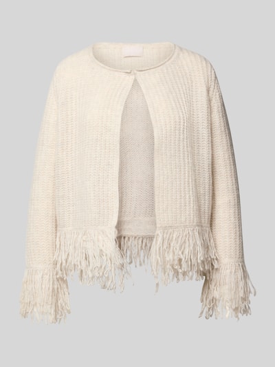 Hemisphere Gebreid jack van kasjmiermix met franjes Offwhite - 2