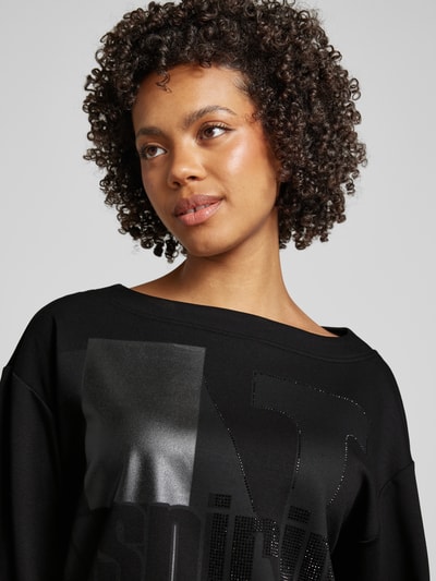 Monari Sweatshirt met statementprint Zwart - 3