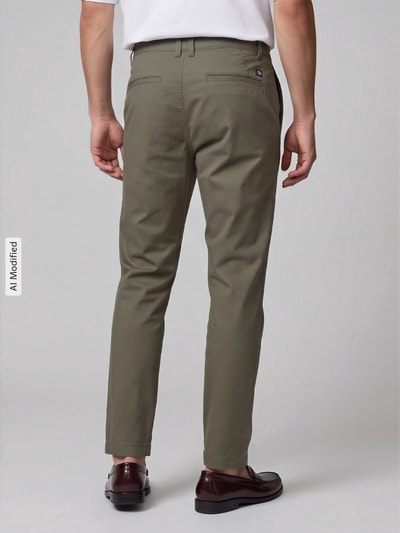 Tom Tailor Denim relaxed fit chino van katoenmix Olijfgroen - 5