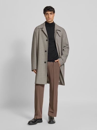 BOSS Relaxed Fit Mantel mit Karo-Muster Modell 'C-CLARK-253' Beige 1