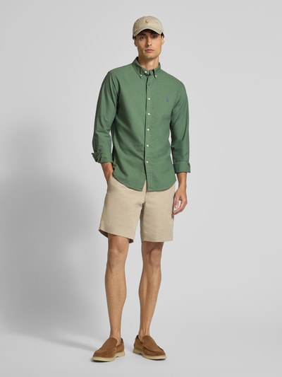Polo Ralph Lauren Slim Fit Freizeithemd mit Button-Down-Kragen Dunkelgruen 1