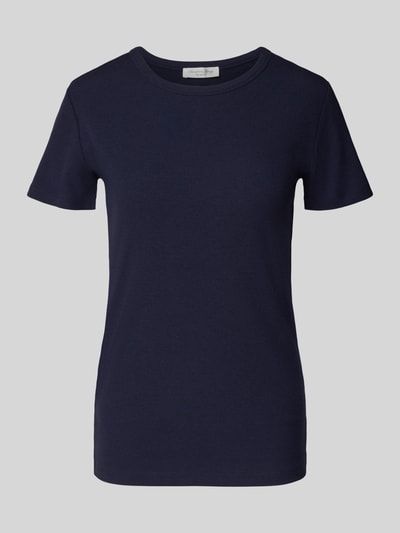 Christian Berg Woman T-Shirt in Ripp-Optik mit Rundhalsausschnitt Dunkelblau 2