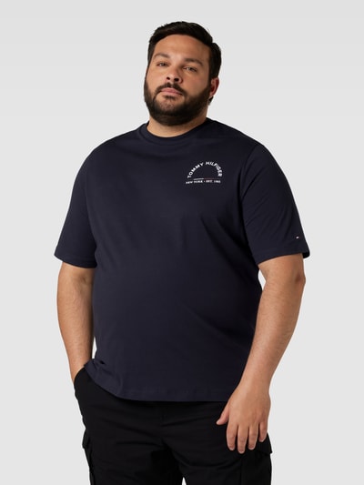 Tommy Hilfiger Big & Tall PLUS SIZE T-Shirt mit Label-Print Modell 'SHADOW' Marine 4