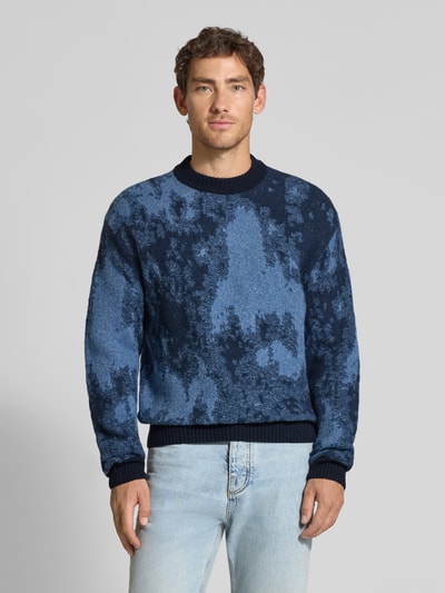 BOSS Orange Loose Fit Strickpullover mit Woll-Anteil Modell 'KRADAR' Marine 4