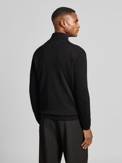 Tommy Hilfiger Regular fit gebreid jack van puur katoen Zwart - 5