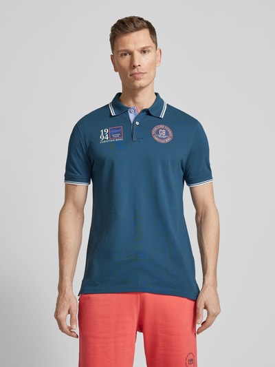 Christian Berg Men Regular fit poloshirt met labelbadges Petrol - 4