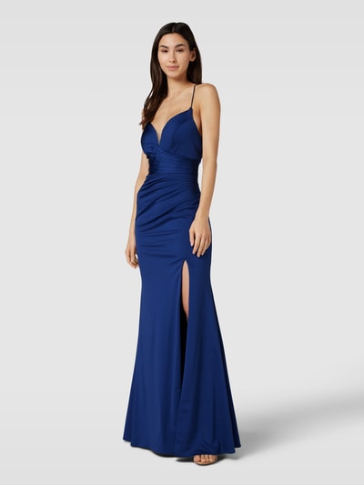 Laona Abendkleid mit seitlicher Raffung Marine 1