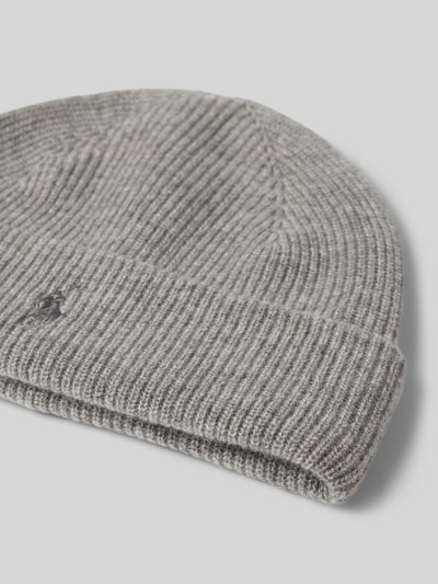 Polo Ralph Lauren Beanie aus Kaschmir mit Label-Stitching Mittelgrau Melange 2