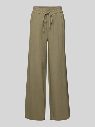 Selected Femme High Waist Hose aus Viskose-Leinen-Mix Modell 'VIVA-GULIA' Oliv 2