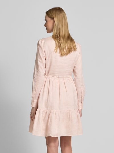 BOSS Orange Sukienka koszulowa o długości do kolan z listwą guzikową i wiązanym paskiem Jasnoróżowy 5