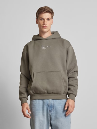 KARL KANI Hoodie met labelstitching Antraciet - 4