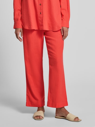 FREE/QUENT Straight leg linnen broek met steekzakken, model 'Lavea' Lichtrood - 4