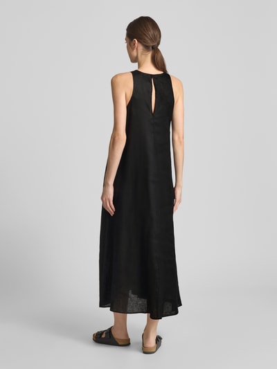 ECOALF Leinenkleid mit Rundhalsausschnitt Modell 'UKARAALF' Black 5