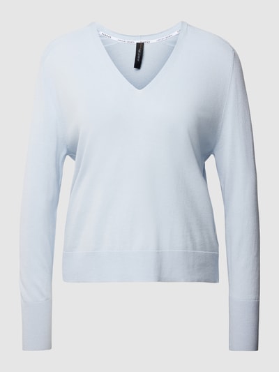 Marc Cain Gebreide pullover met V-hals met kasjmiergehalte Lichtblauw - 2