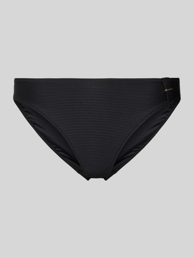 Produktfoto, czarna bikinihose z elastycznym paskiem i label-detail, model 'CASSIE' od Marie Jo, gładka faktura, materiał z dodatkiem stretchu