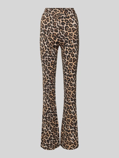 Noisy May Flared stoffen broek met dierenprint, model 'PASA' Zwart - 2