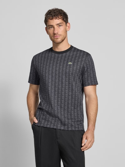 Lacoste T-shirt o kroju regular fit z czystej bawełny Czarny 4