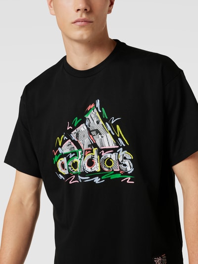 ADIDAS SPORTSWEAR T-shirt met logoprint, model 'PRIDE TEE' Zwart - 3