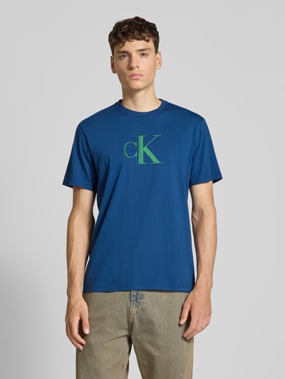 Calvin Klein Jeans Regular Fit T-Shirt aus reiner Baumwolle mit Logo-Print Dunkelblau 4