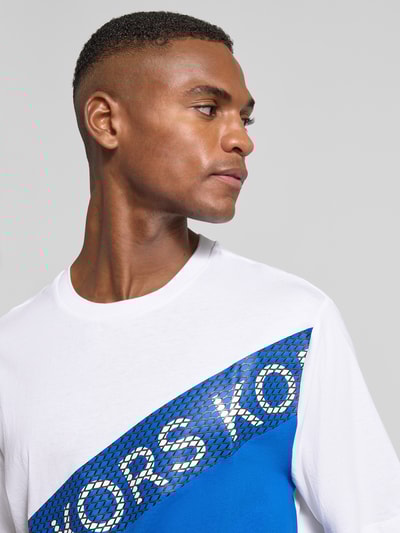 Michael Kors T-Shirt mit Label-Print Modell 'KORS MESH STRIPE' Weiss 3