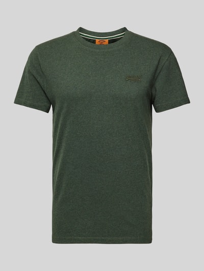 Superdry T-shirt met labelstitching Groen gemêleerd - 2