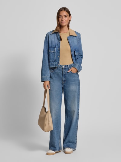 OPUS Shirt met lange mouwen en ronde hals, model 'Sifa' Camel - 1