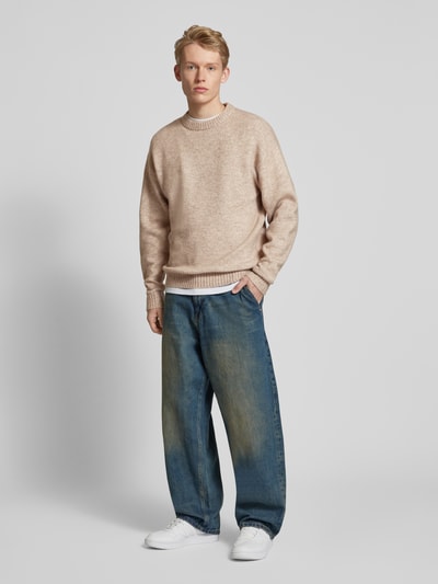 Jack & Jones Sweter z dzianiny z okrągłym dekoltem model ‘OLLIE’ Beżowy 1