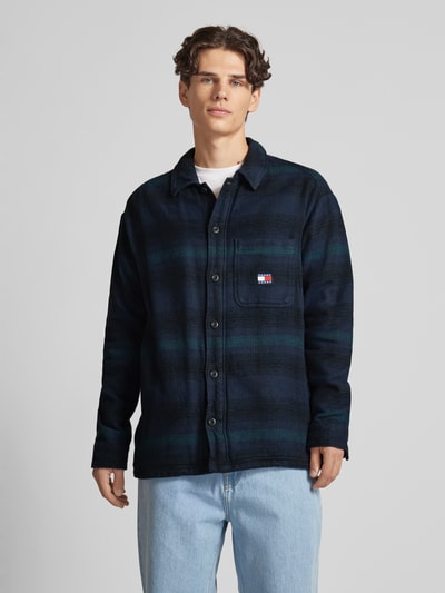 Tommy Jeans Regular fit overhemdjack met borstzak Petrol - 4