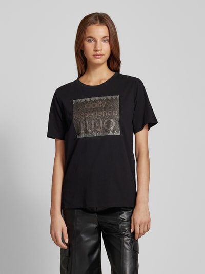 LIU JO SPORT T-shirt met siersteentjes Zwart - 4