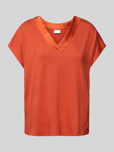 Jake*s Collection T-shirt met V-hals Roestrood - 2