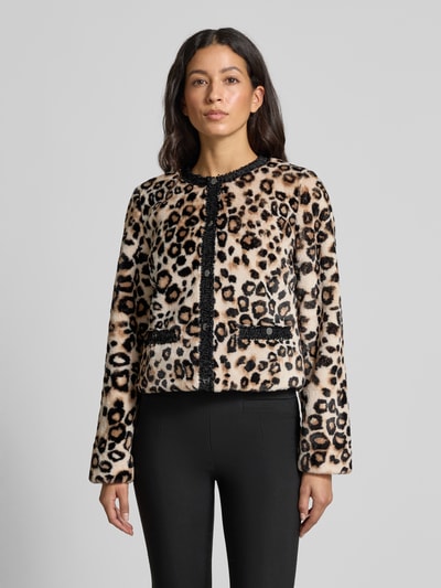 Marc Cain Jack van imitatiebont met ronde hals Camel - 4