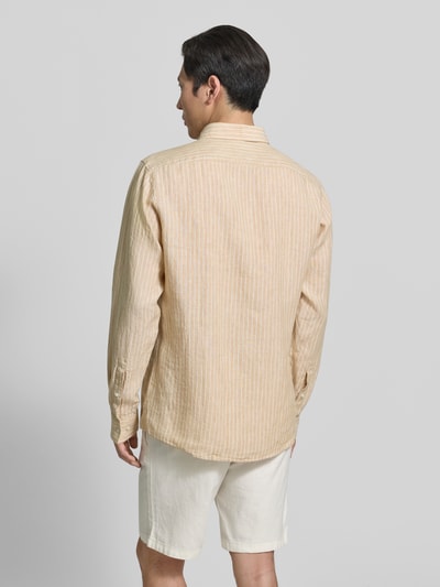 HUGO Modern Fit Freizeithemd aus reinem Leinen Modell 'VALERIO' Sand 5