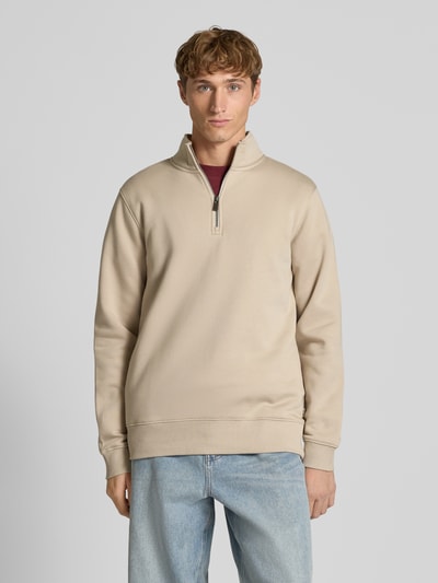 Only & Sons Regular Fit Troyer aus Baumwoll-Mix Modell 'CERES' Beige 4